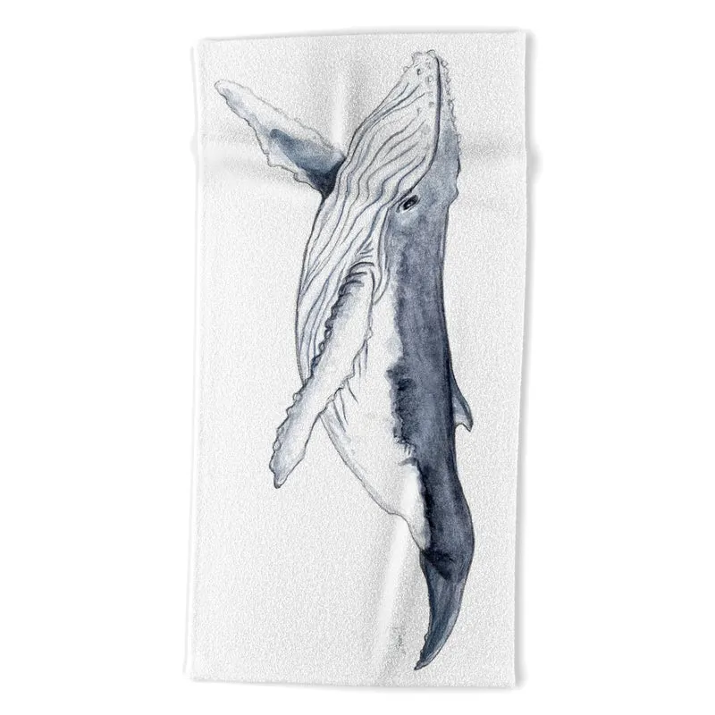 Cute baby humpback whale Bath Towel
