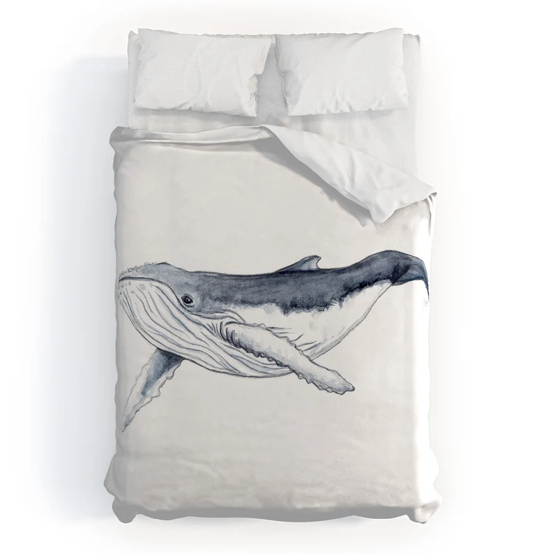Cute baby humpback whale Duvet Cover