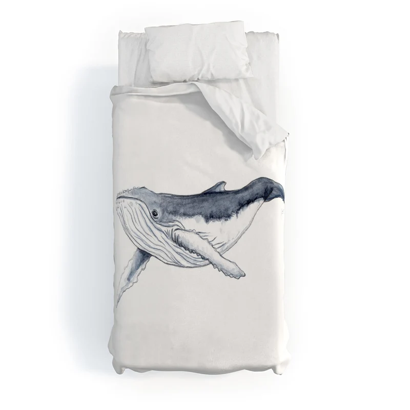 Cute baby humpback whale Duvet Cover
