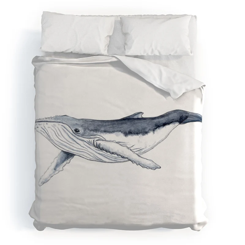 Cute baby humpback whale Duvet Cover