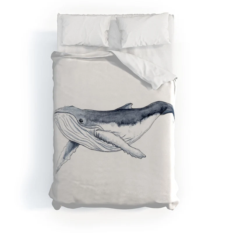 Cute baby humpback whale Duvet Cover