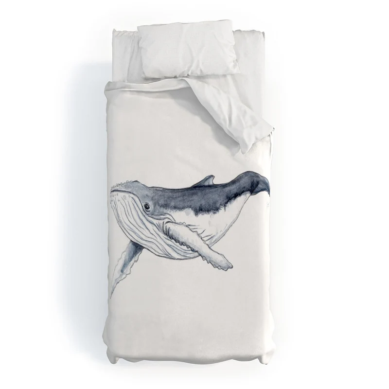 Cute baby humpback whale Duvet Cover