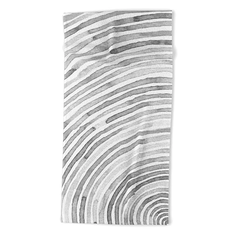 Lunita concentric waves in soft gray watercolor Bath Towel