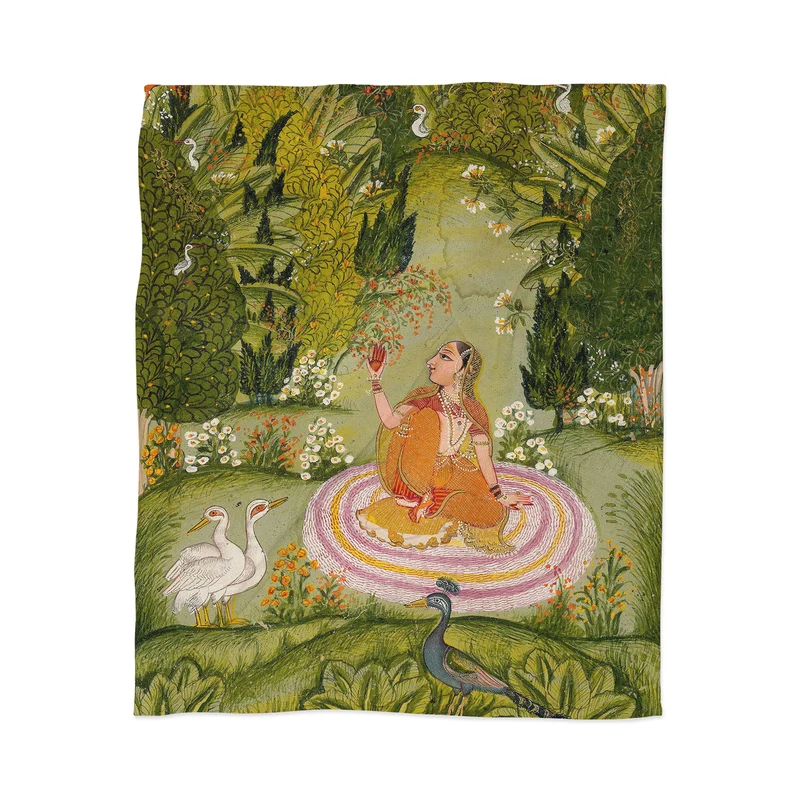 Indian miniature painting from a Ragamala Throw Blanket