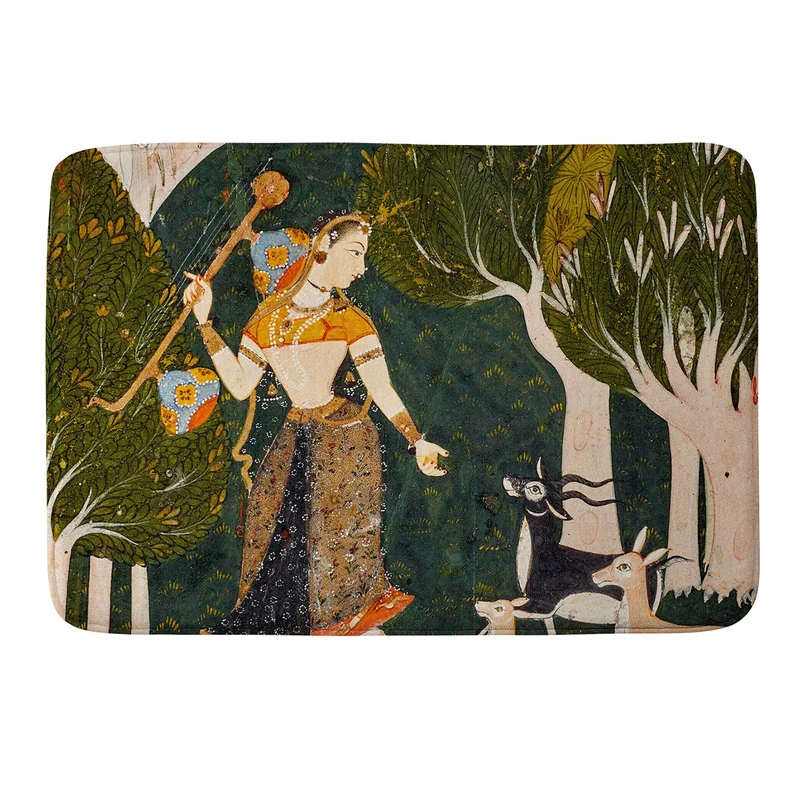 Indian miniature Ragamala Todi Ragini Bath Mat