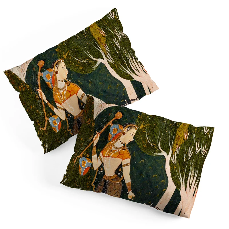 Indian miniature Ragamala Todi Ragini Pillow Sham