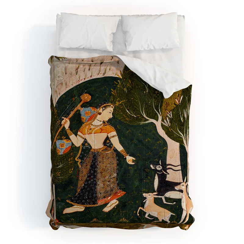 Indian miniature Ragamala Todi Ragini Comforter