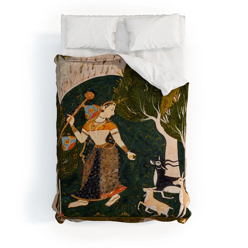 Indian miniature Ragamala Todi Ragini Comforter