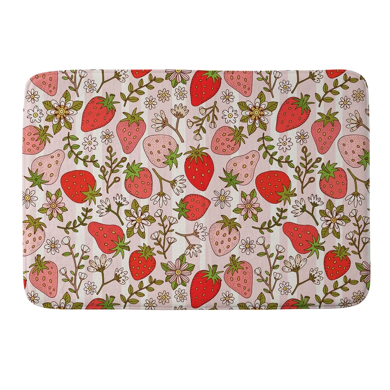 Whimsical Strawberry Delight Bath Mat