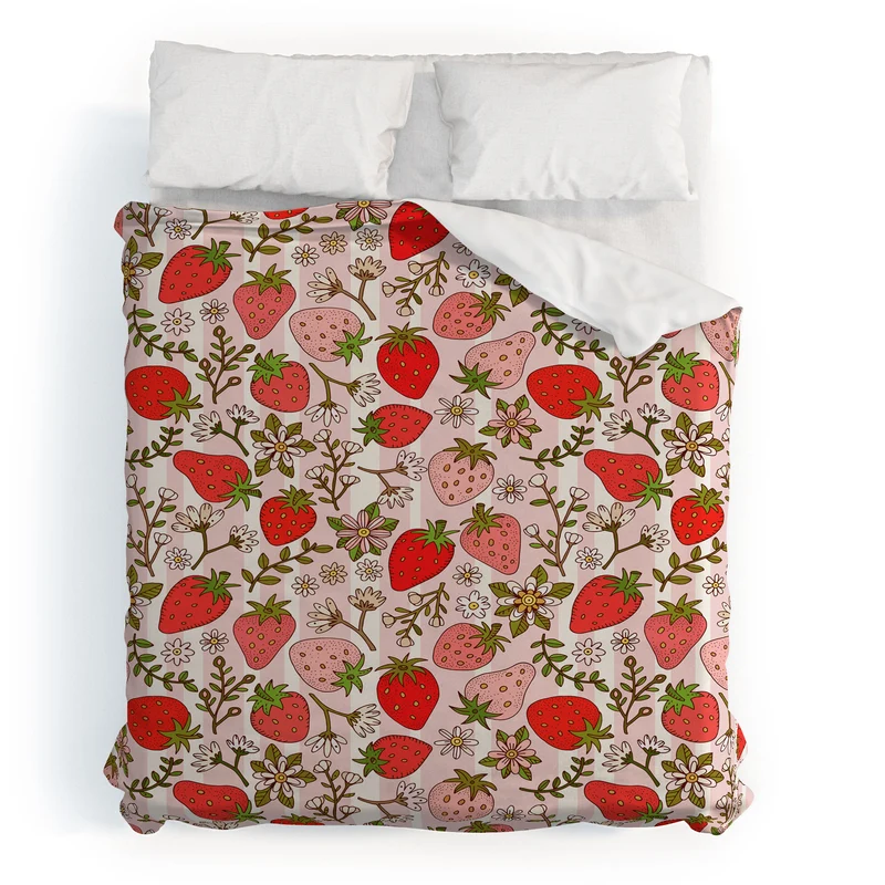 Whimsical Strawberry Delight Duvet Cover