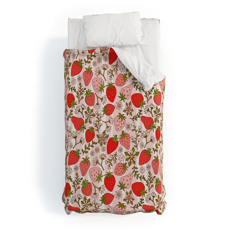 Whimsical Strawberry Delight Duvet Cover