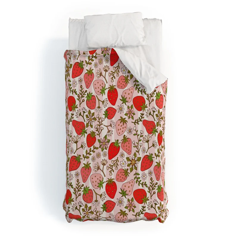 Whimsical Strawberry Delight Duvet Cover