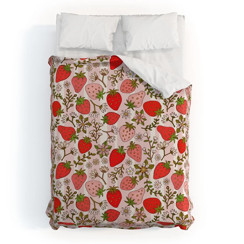 Whimsical Strawberry Delight Duvet Cover