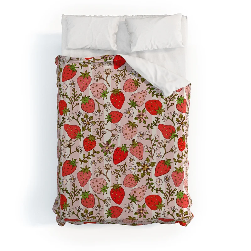 Whimsical Strawberry Delight Duvet Cover