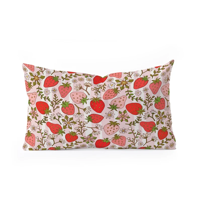 Whimsical Strawberry Delight Rectangular Pillow