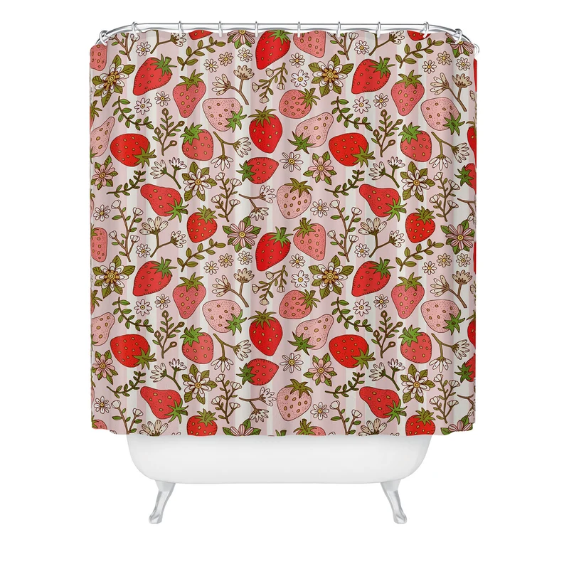 Whimsical Strawberry Delight Shower Curtain