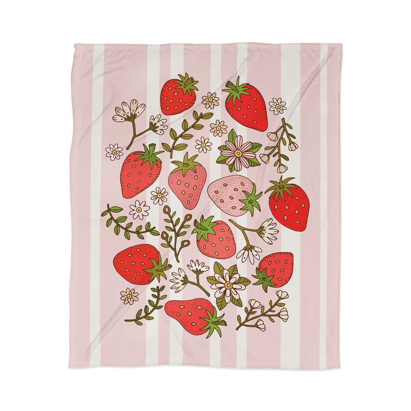 Whimsical Strawberry Delight Throw Blanket