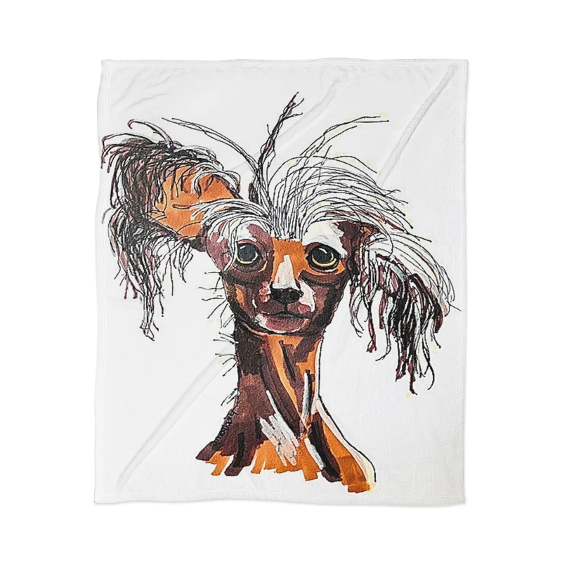 Whimsical Canine Portrait Throw Blanket