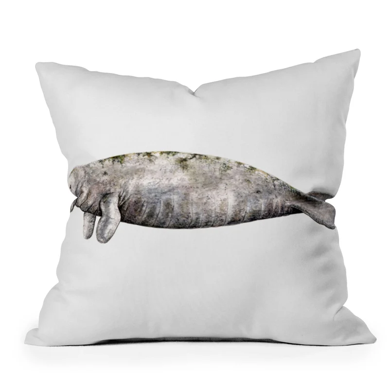 Manatee sea cow Throw Pillow