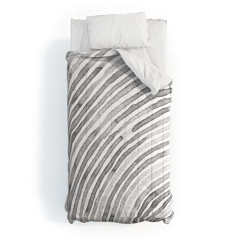 Lunita concentric waves in soft gray watercolor Comforter