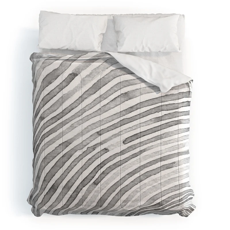 Lunita concentric waves in soft gray watercolor Comforter
