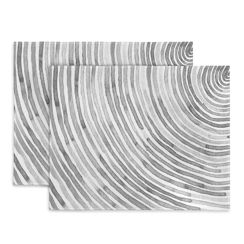 Lunita concentric waves in soft gray watercolor Placemat