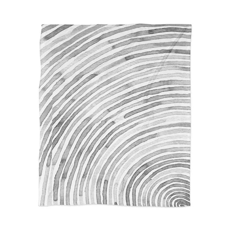 Lunita concentric waves in soft gray watercolor Throw Blanket