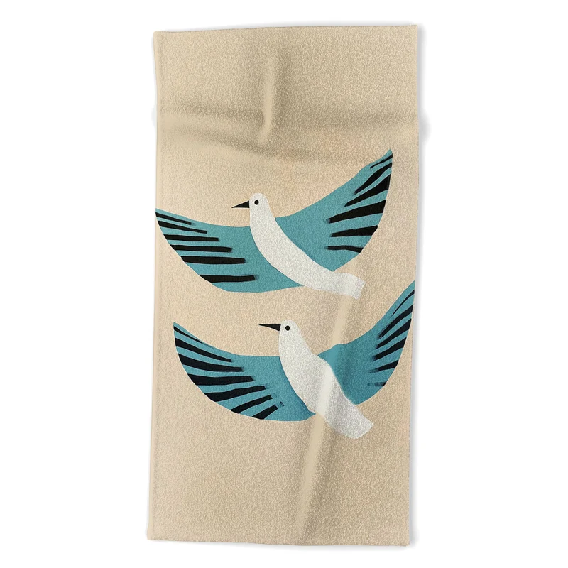 Two Graceful White Birds Bath Towel