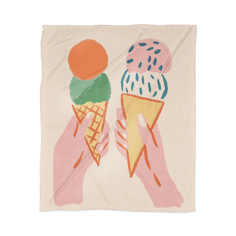 ice cream illustration Throw Blanket