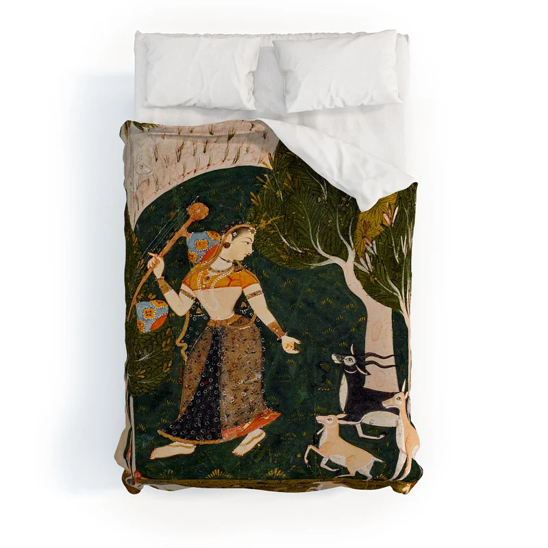 Indian miniature Ragamala Todi Ragini Duvet Cover