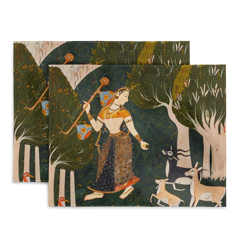 Indian miniature Ragamala Todi Ragini Placemat