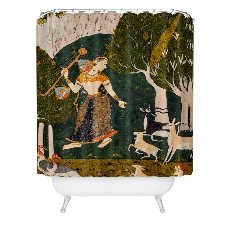 Indian miniature Ragamala Todi Ragini Shower Curtain