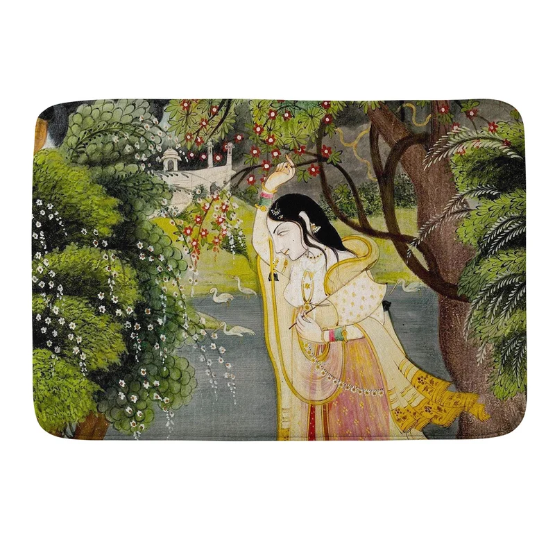 Virahini Nayika Indian Miniature Art Bath Mat