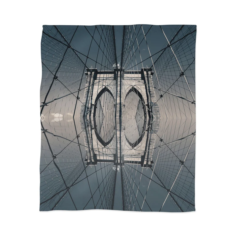 Brooklyn Bridge Reflected II Throw Blanket