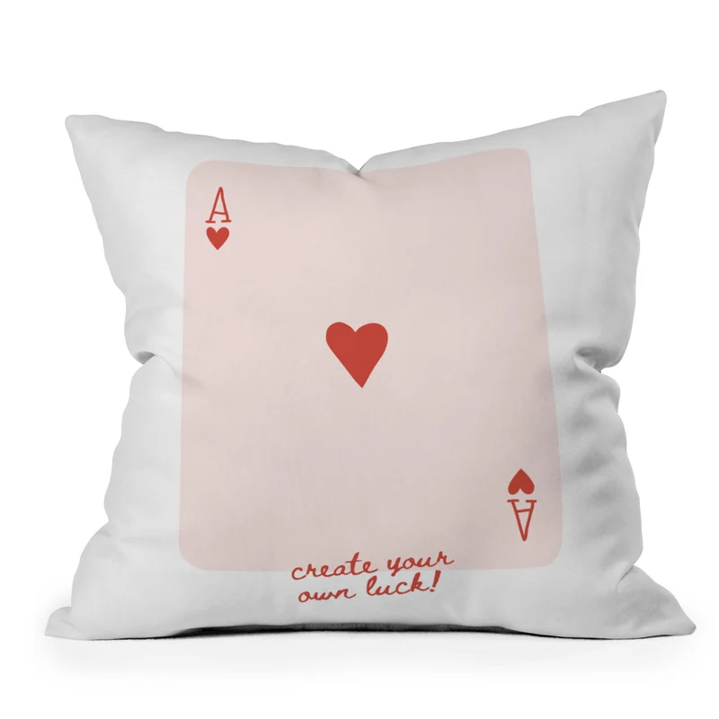 Ace of Hearts Throw Pillow