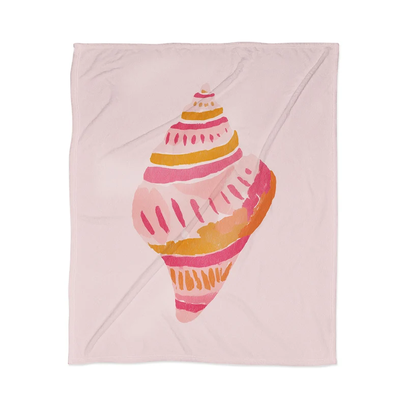 pink seashell Throw Blanket