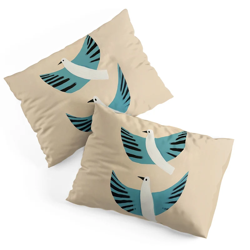 Two Graceful White Birds Pillow Sham