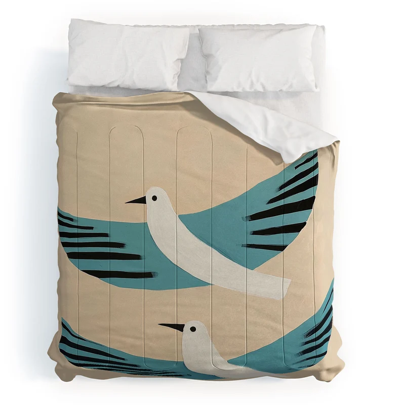 Two Graceful White Birds Comforter