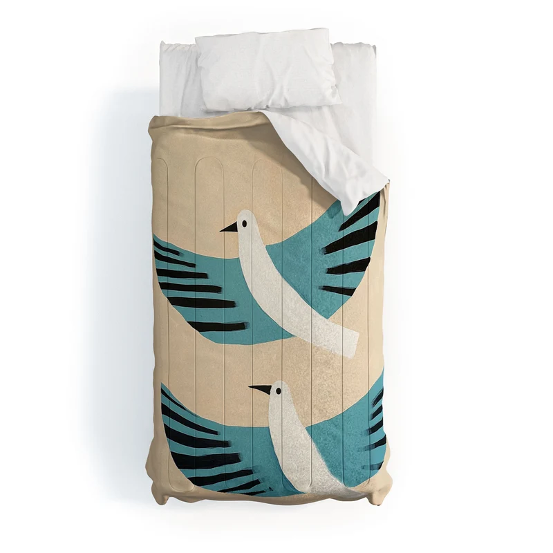 Two Graceful White Birds Comforter