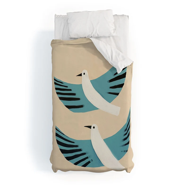 Two Graceful White Birds Duvet Cover