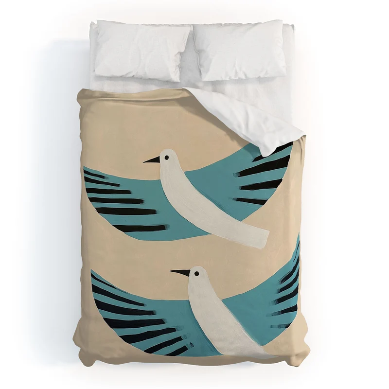 Two Graceful White Birds Duvet Cover
