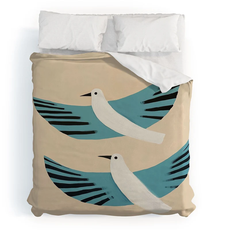Two Graceful White Birds Duvet Cover