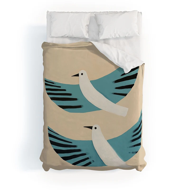 Two Graceful White Birds Duvet Cover