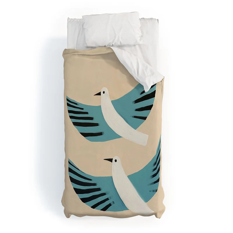 Two Graceful White Birds Duvet Cover