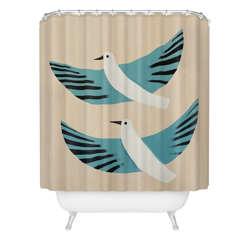 Two Graceful White Birds Shower Curtain