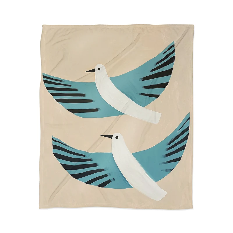 Two Graceful White Birds Throw Blanket