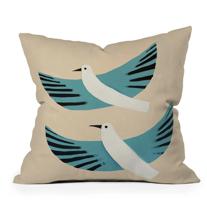 Two Graceful White Birds Throw Pillow