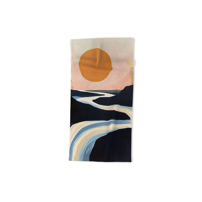 Abstract River Sunset Bath Towel