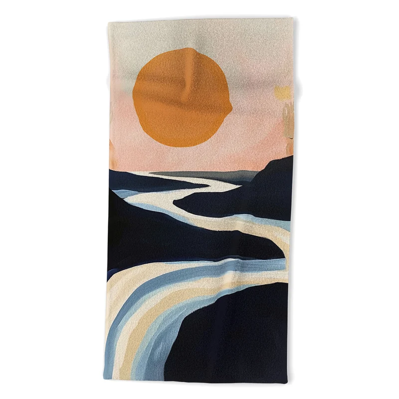 Abstract River Sunset Bath Towel