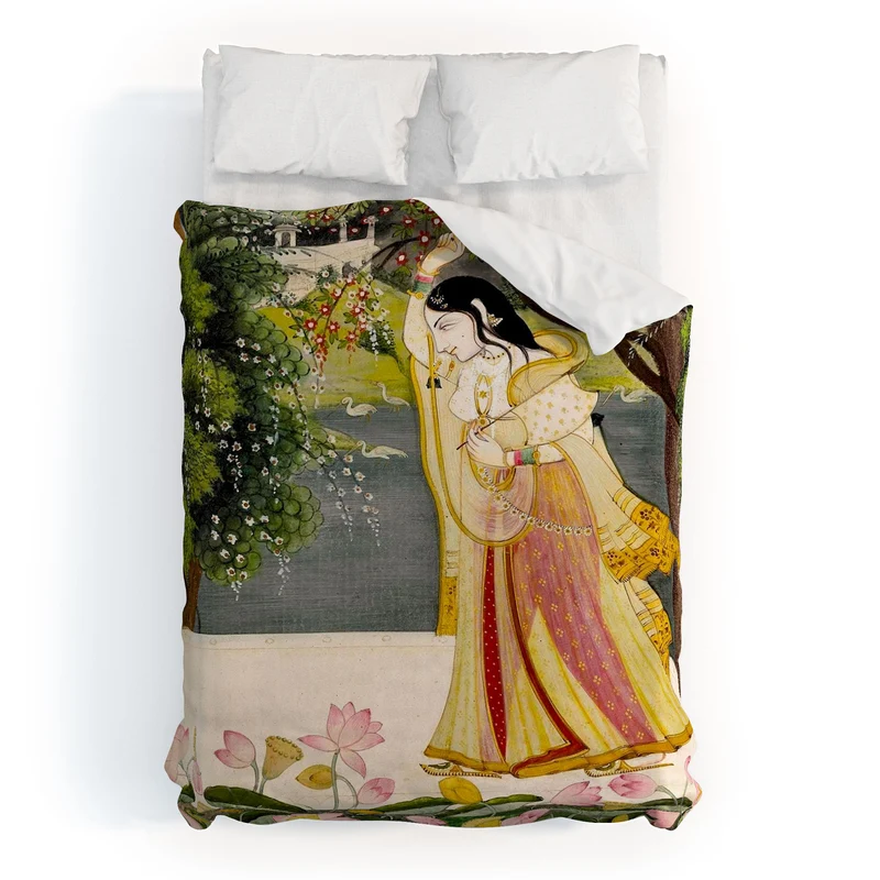 Virahini Nayika Indian Miniature Art Duvet Cover